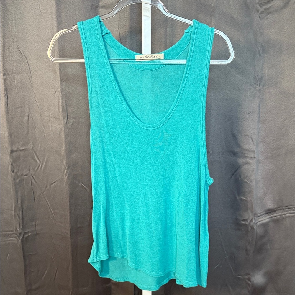 Free People Turquoise Scoop Neck Tank Top